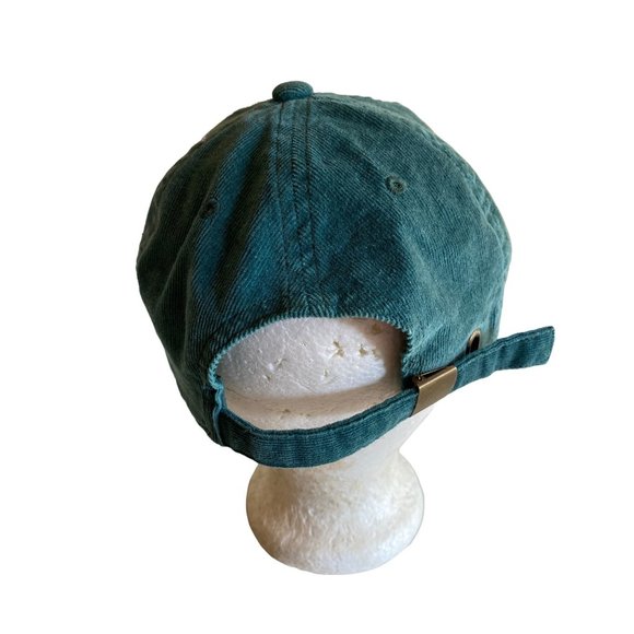Green Corduroy  Embroidered Heart Adjustable Hat Cap. - Picture 3 of 5